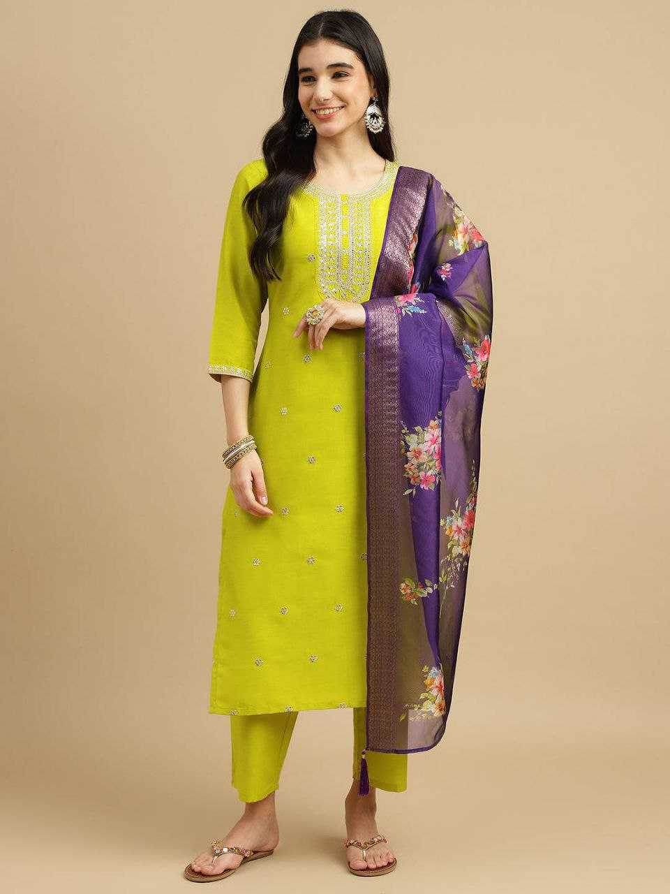 Rayon Cotton Embroidery Palazzo Suit - MYLUXURY LANE ENTERPRISE